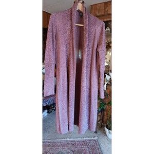 SOHO size Large long knit cardigan sweater pink tones